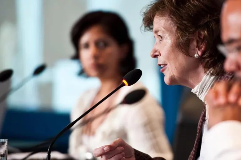 Mary Robinson, former President of Ireland, speaking at an Oxfam event at COP