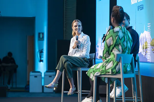 Lawyer speaking at an international conference Barcelona